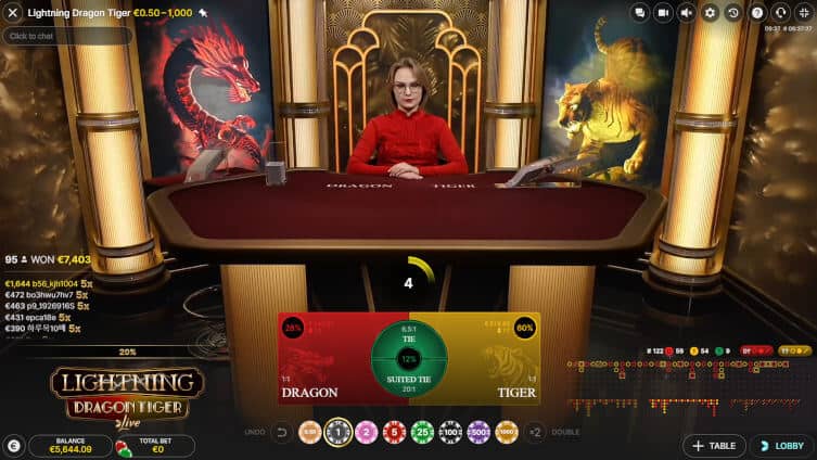 AW8 lightning dragon tiger roulette